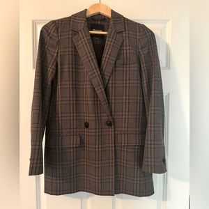 Madewell Caldwell Double-Breasted Blazer in Hedden Plaid XS EUC